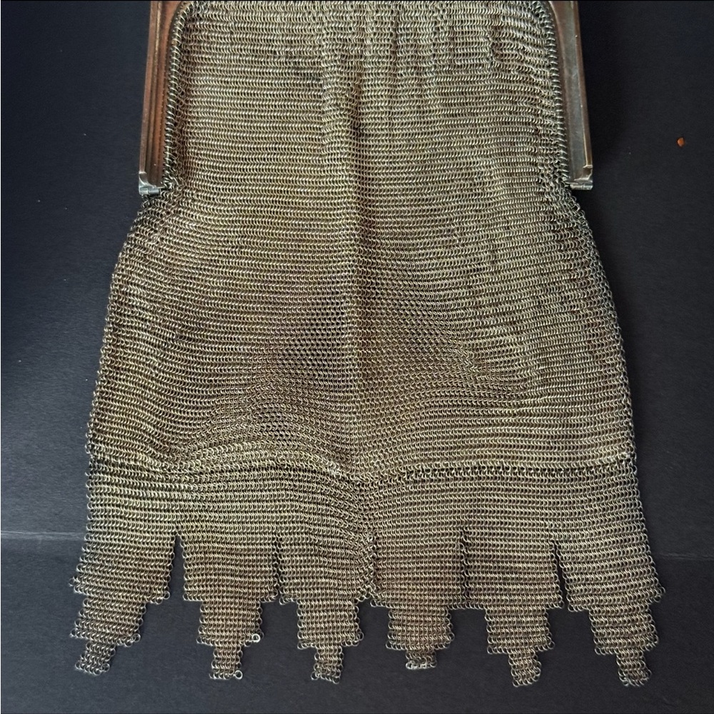 Vintage 925 Sterling Silver Mesh Fringe Evening Purse - Picture 11 of 13